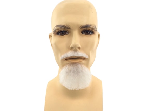 NEW! Kentucky Colonel Style Theatrical Quality Mustache & Goatee - Silver White