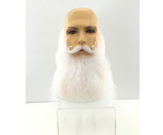 NEW! Theatrical Quality Santa Claus Premium Lace-Back Mustache & Long Beard Set - SB 2 / EM-134 #1003