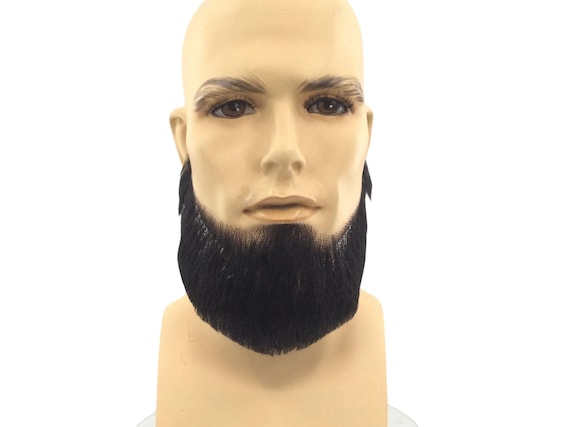 NEW! Theatrical Quality Lace Back Human Hair Premium Full Beard L - Black 1B gm-33hh