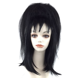 Emo Teen Girl Beetle Juice Character Premium Theatrical Cosplay Costume Wig - Lydia Black