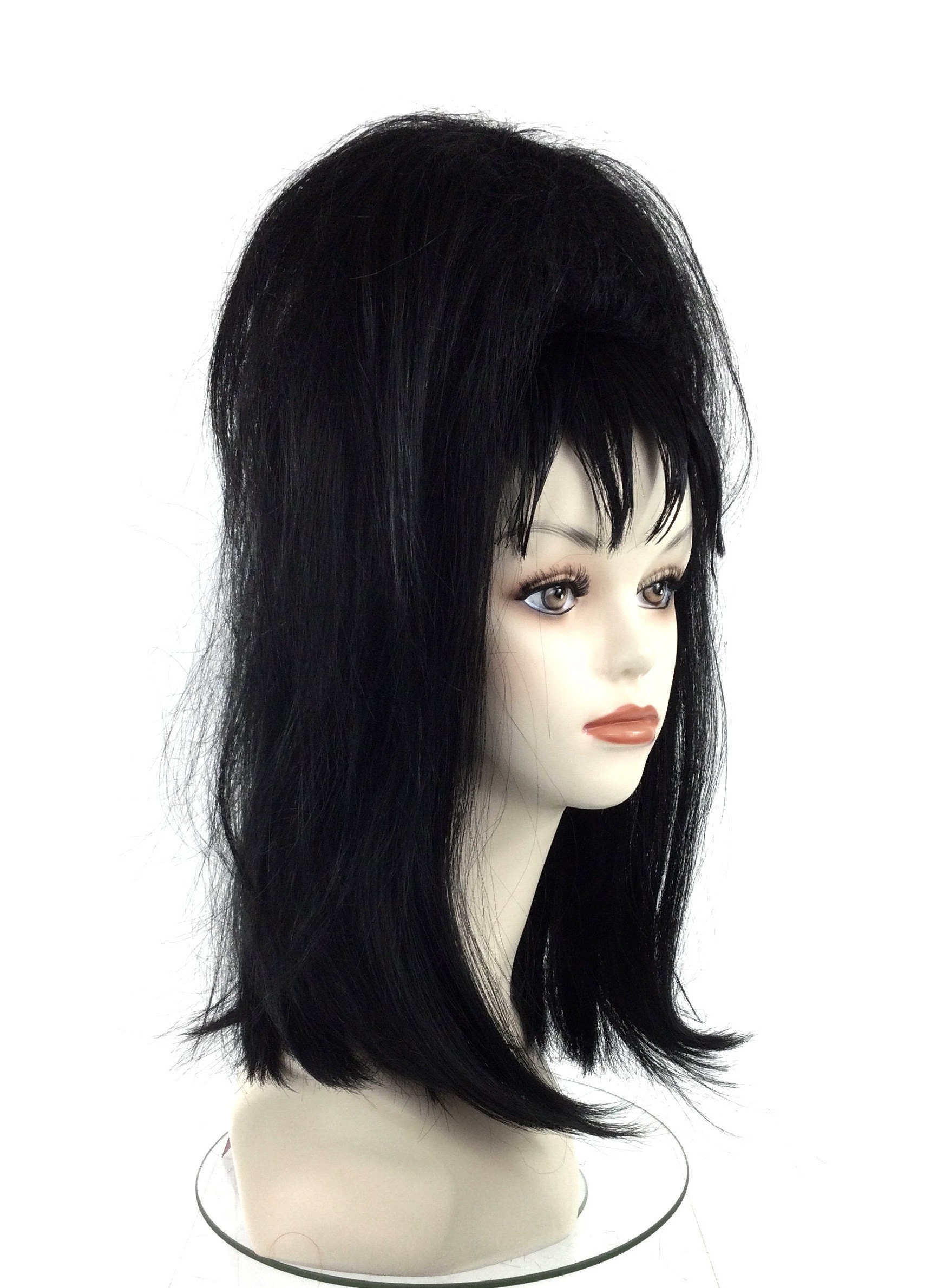  MUPUL Lydia Deetz Cosplay Costume Party Wig Bride Fluffy Buns  curly Women's Black Medium Long straight Beetle Wig with bangs Halloween  Costume Accessories(Black/Lydia) : Clothing, Shoes & Jewelry