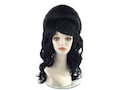 1960's CURLY LONG BEEHIVE Theatrical Halloween Costume Cosplay Wig - Black