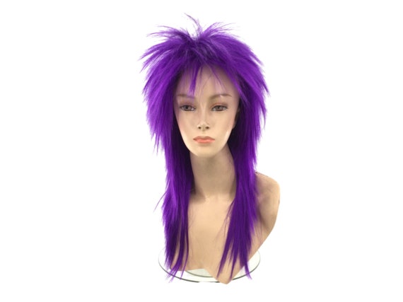 1980's PUNK ROCK Theatrical Halloween Costume Wig by Funtasy Wigs - D.PURPLE