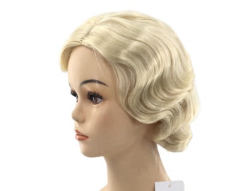 1920'S FINGERWAVE FLAPPER Theatrical Costume Premium Wig - Zelda Black ...