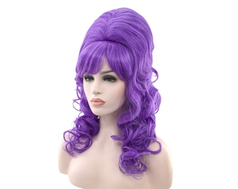 Magenta Wavy Beehive Costume Wig. [22-147-wvbeehive-magenta  display picture 3