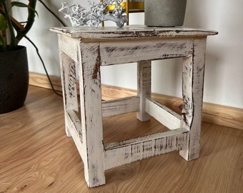 Sweet little shabby baby stool, old white, vintage unique. Unique piece.