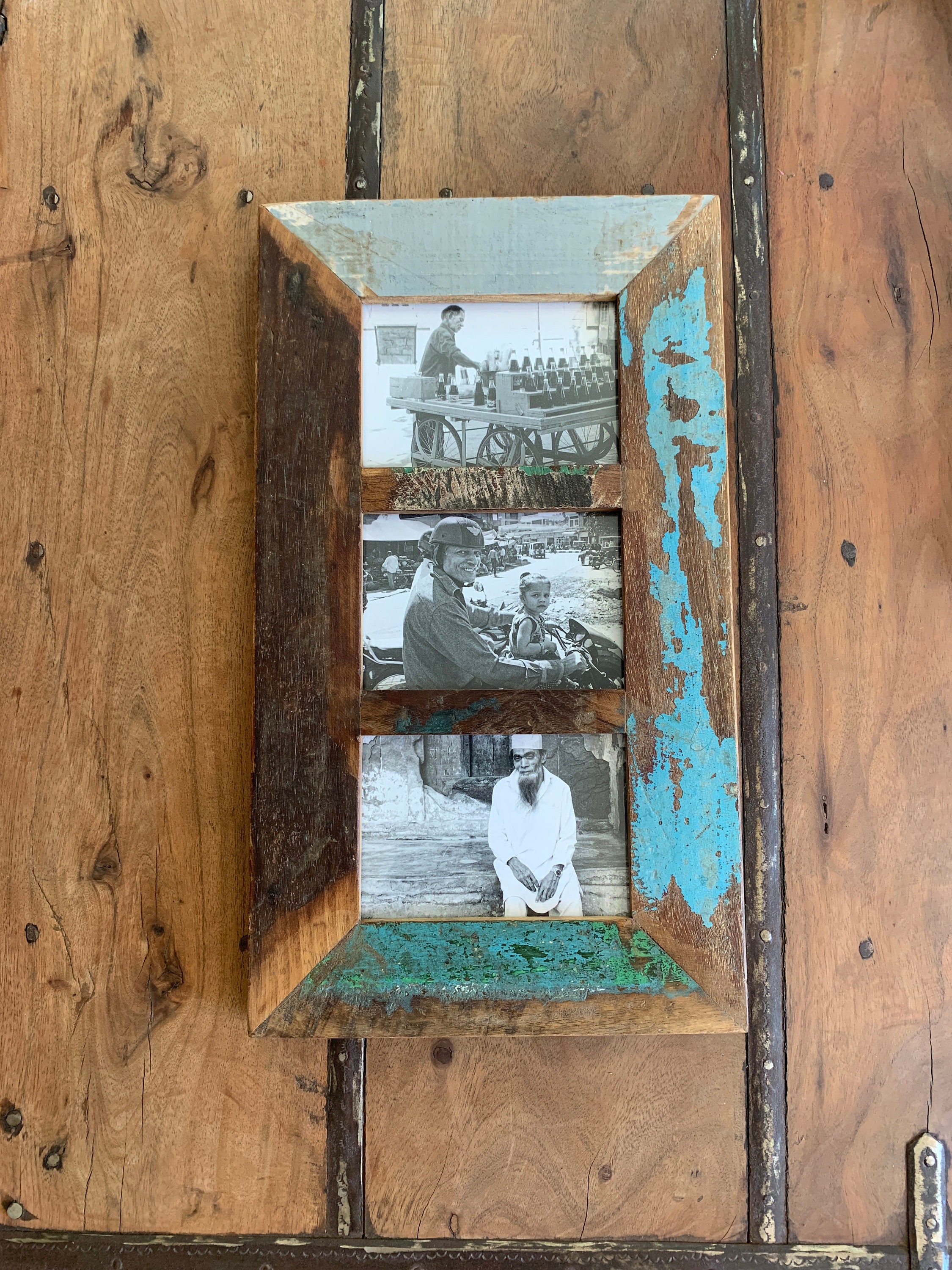 Picture frame Trio made of old found wood in brown tones Etsy