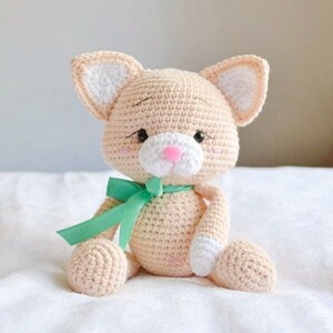 Stuffed cat personalized gift for kid crochet animals easter Christmas Gift for Kids handmade