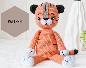 Crochet pattern animal Tiger Amigurumi cute tiger toy Digital file Ukraine