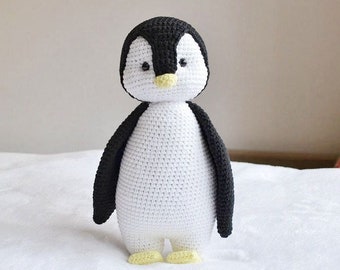 Crochet Penguin plush handmade Personalized Stuffed Animal for Baby easter basket stuffers toddler Easter basket stuffers kids gift handmade