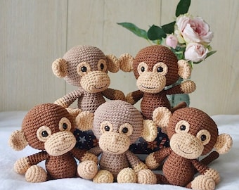 Monkey stuffed toy Handmade personalised gifts Monkey stuffy baby shower gift Christmas kids gifts Stocking Stuffers for Kids
