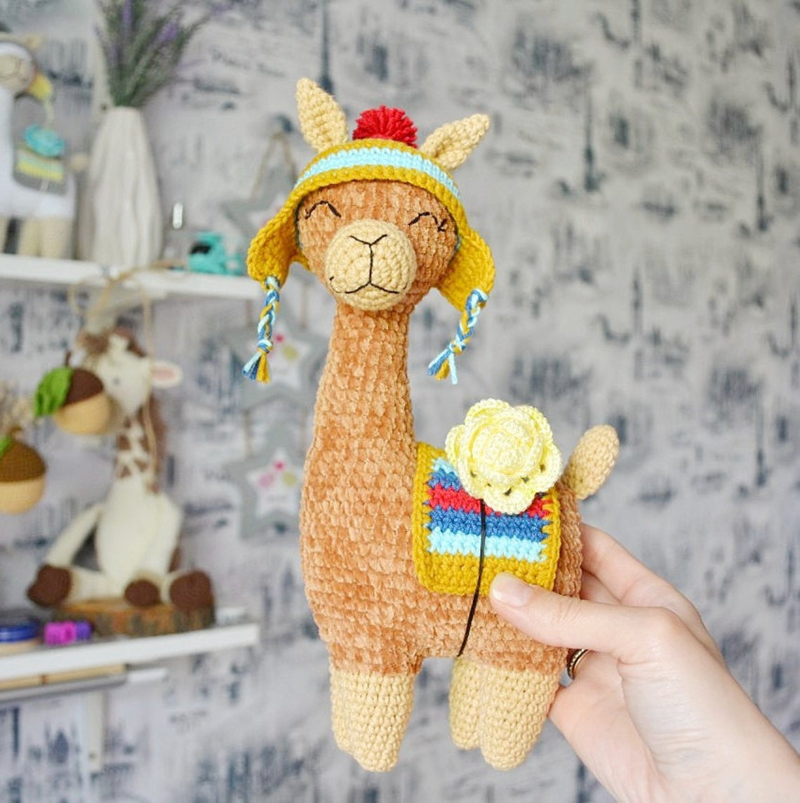 Personalized Llama stuffed animal crochet toy plush toy for Etsy
