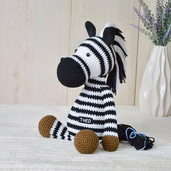 Zebra plush toy Crochet zebra stuffed animal Crochet animals gift for kids easter basket stuffers toddler Easter basket stuffers handmade