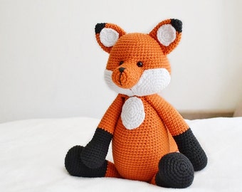 Fox plush handmade stuffed animal newborn nursery decor woodland baby shower Toddler 2 years old girl gift Easter basket stuffers kids gift