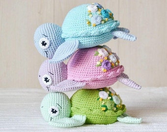 Crochet Sea Turtle Toy: Handmade Ocean Nursery Rattle