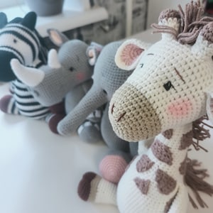 Safari stuff animal Giraffe Zebra Elephant Rhino baby and toddler toy for christmas zoo baby shower nursery decor Easter basket stuffers image 10