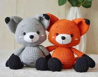 Fox personalized stuffed animal for baby crochet woodland theme baby shower nursery decor pregnancy announcement for best friend