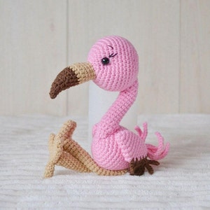 Flamingo stuffed animal pink bird plush amigurumi bird toy kid gifts toddler Christmas Gift for Kids handmade