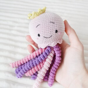 Jellyfish Rattle for Newborn Handmade Preemie Baby Safe toy Nursery decor baby shower party gift  Purple Gift for Baby Girl