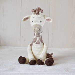 Crochet giraffe Amigurumi toy large stuffed animal Plush Nursery decor for baby boy girl children personalized one year old gift Easter