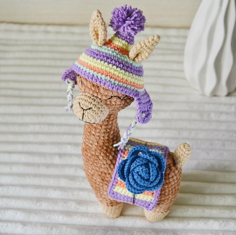 Llama stuffed animal crochet Preemie toy Gift for 1 year old Etsy
