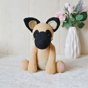 Giocattolo cucciolo di pastore belga malinois per bambino di 2 anni o bambina, regalo di Natale per bambini