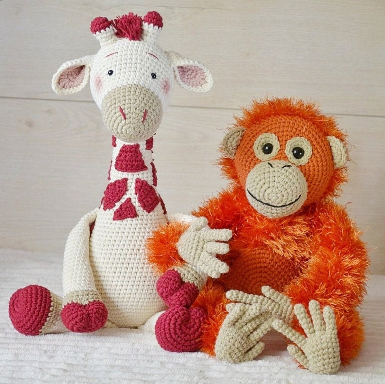 Crochet Giraffe Stuffed Animal Maroon Giraffe Doll Safari Etsy