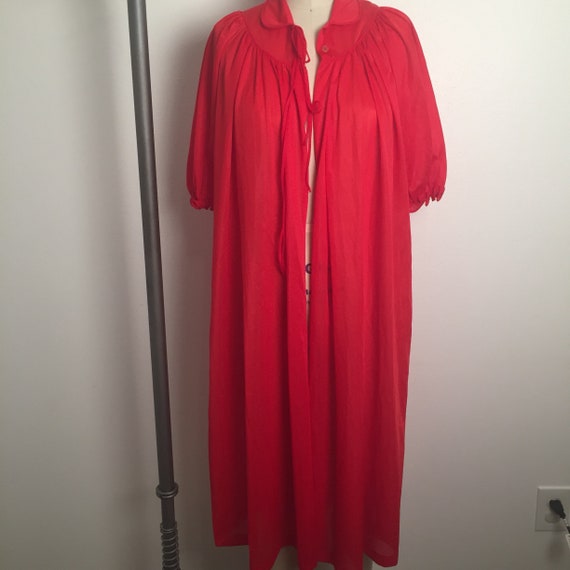 Cherry Red Nylon Robe - image 3