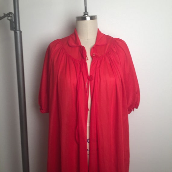 Cherry Red Nylon Robe - image 8