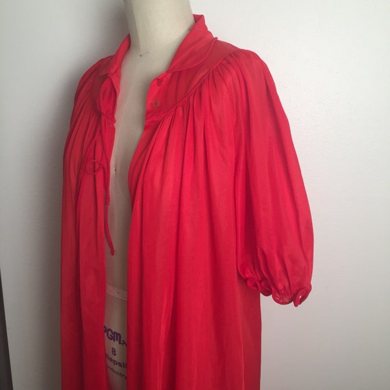 Cherry Red Nylon Robe - image 2