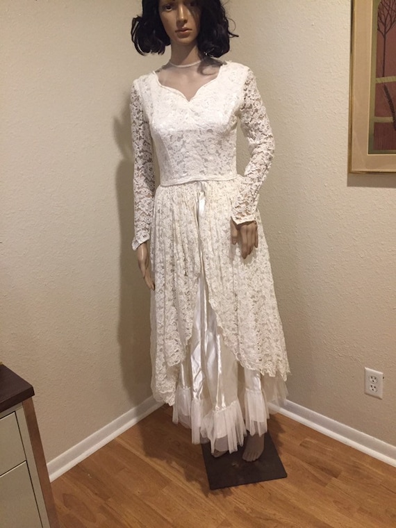 1930s 1940s 2 piece ivory Lace wedding Dress