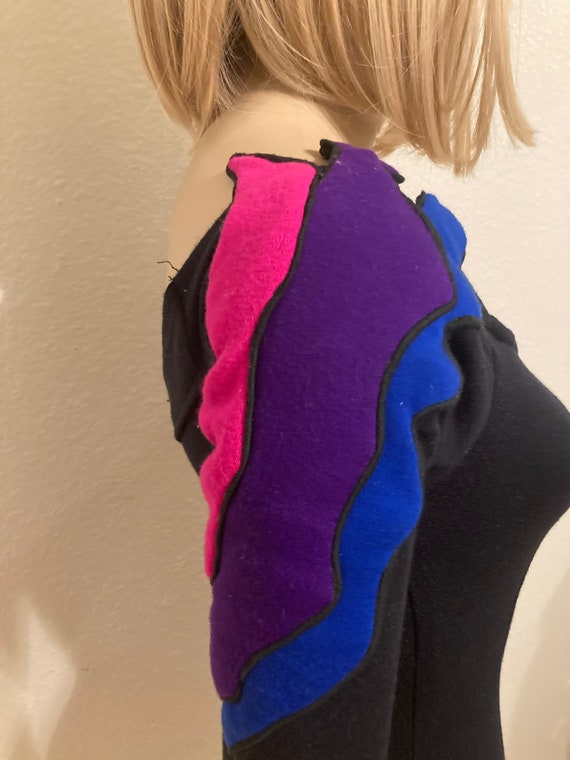90s Knit Arrow Abstract Quilted Dress - image 5