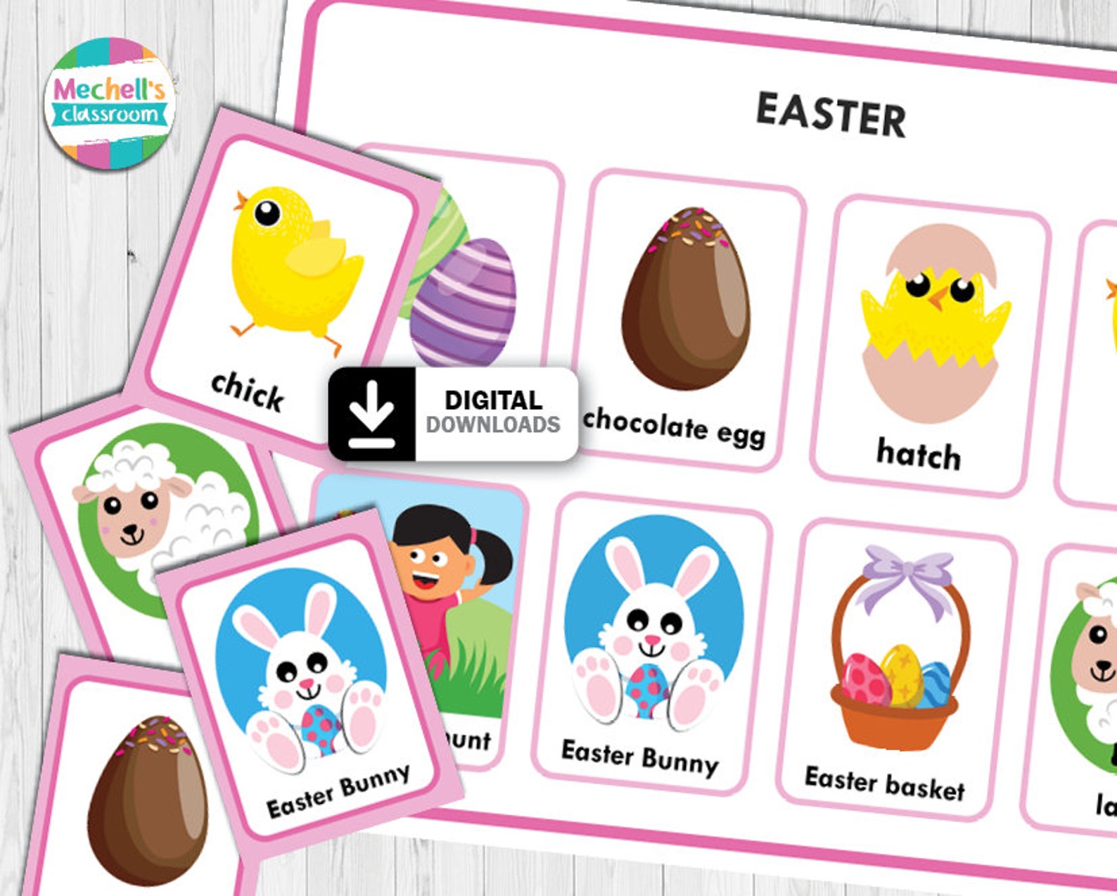 Easter Flashcards & Easy Prep Easter Vocabulary Cards ESL Etsy