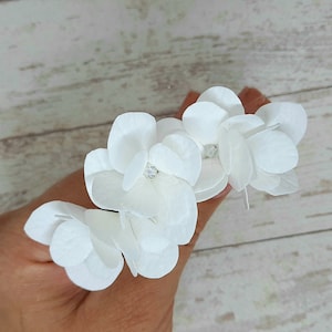 Ortensia bianca Forcine per fiori Ortensia Piccoli fiori bianchi Forcine per capelli floreali Forcine per capelli floreali Matrimonio ortensia