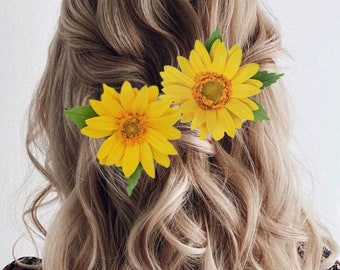Sonnenblumen Haarnadeln Sonnenblumen Hochzeit Gelbe Blumen Haarnadel Sommer Haarnadel Gelbe Blumen Kamm Sonnenblume Kopfschmuck Hochzeit Kopfschmuck