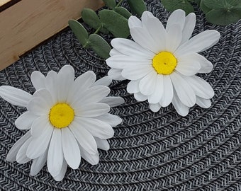 Witte Margriet haarspeld Wit haarstuk Witte bloem haarspeld Hoofddeksel voor bruid Bruiloft haaraccessoires Kamille haarspelden Daisy bruiloft