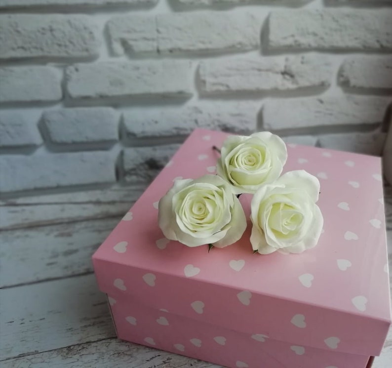 Ivory rose hairpin Garden wedding Flower for hair pin Wedding hair pin Wedding rose hair pin Flower accessories