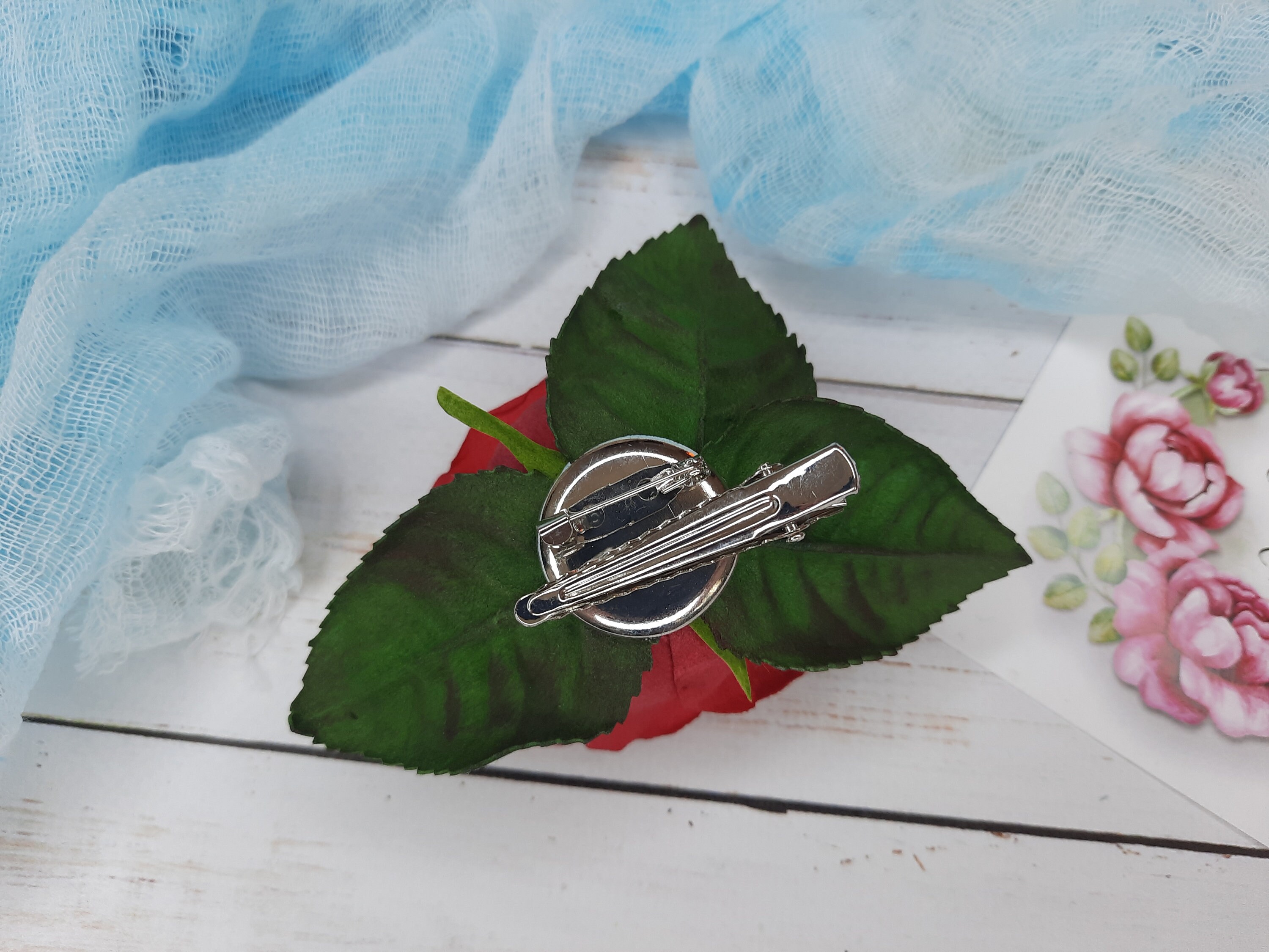 Fermaglio Per Capelli A Rosa Rossa - Per Matrimoni, Spilla Per Corpetto, Accessorio Decorativo Per Donne E Ragazze