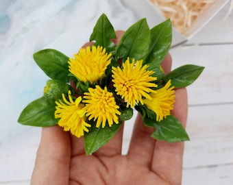 Dandelion floral hair comb Yellow dandelion headpiece Wildflower hair comb Yellow flower hair comb Dandelion hair clip Yellow hair flower