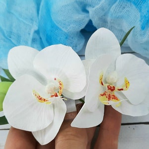Orchid hair clip Hawaii hair white orchid flower Tropical headpiece Orchid hair comb Tropical flower hair comb Tropical headpiece