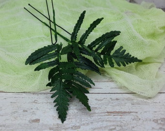 Fern hair pin Greenery floral hair pin Bridal green head piece Leaf hairpiece Greenery headpiece Woodland wedding hair piece