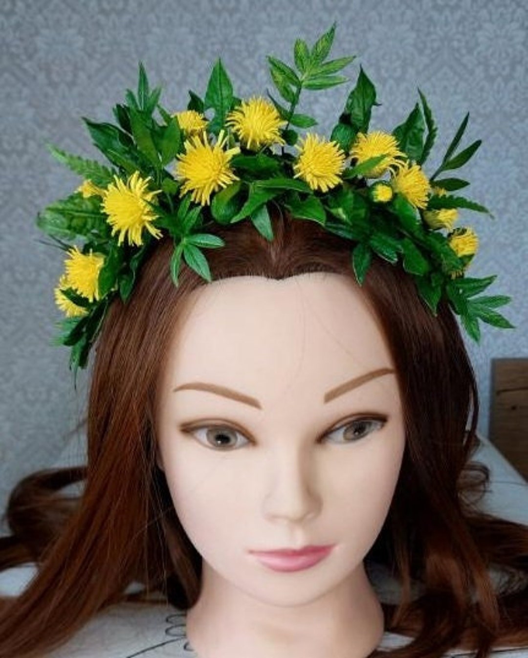 Dandelion Floral Headband Yellow Dandelion Headpiece Yellow Etsy