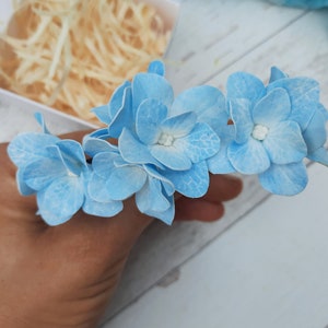 Forcina per capelli ortensia Forcina per capelli piccolo fiore blu Forcina per capelli floreale blu Forcine per capelli con fiori da sposa Accessori per capelli da sposa con fiori