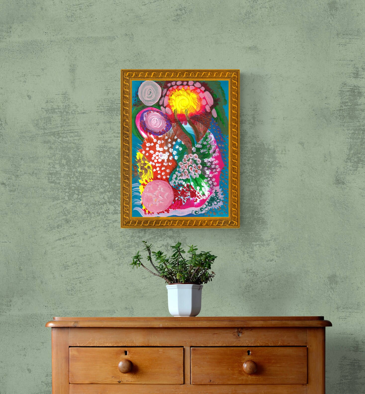 Explosive Wall Art Bright Colors Painting Multi Color Wall Etsy Australia