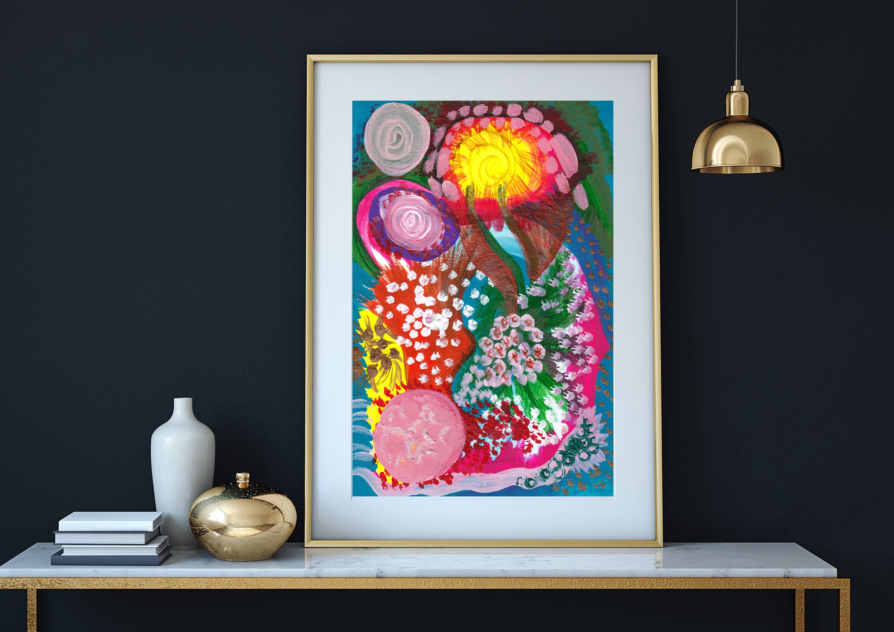 Explosive Wall Art Bright Colors Painting Multi Color Wall Etsy Australia