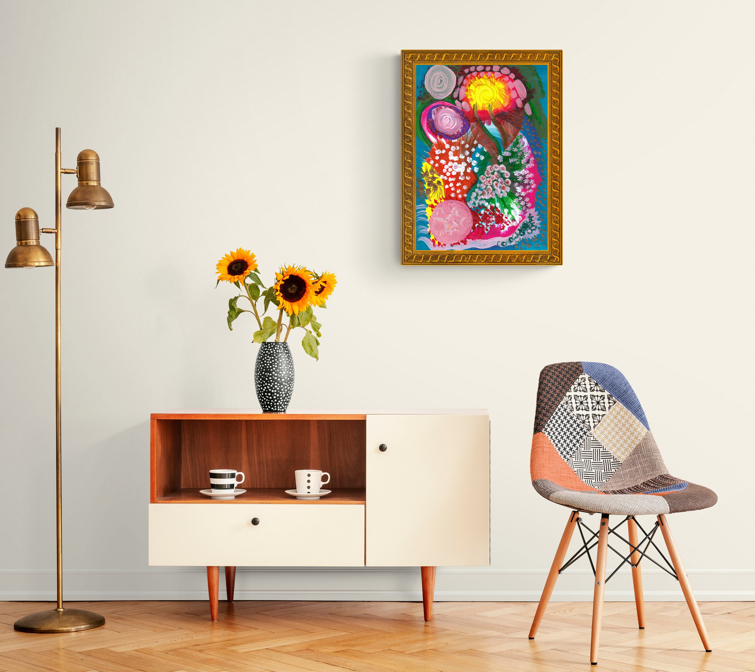 Explosive Wall Art Bright Colors Painting Multi Color Wall Etsy Australia