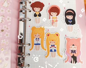 Kawaii Chibi Stickers - Cute Anime Stickers - Kawaii Stickers - Sailor Moon Stickers - Cardcaptor Sakura Stickers - Loona Dear