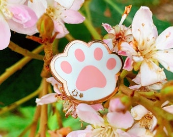 Cosmo Paw Print Pin - Kawaii Cat Hard Enamel Pin - Kawaii Paw Pin - Cat Pin - Uroczy prezent - Modne akcesoria