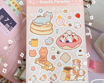 Sweets Paradise Sticker Sheet - Dessert Stickers - Bujo Stickers - Journaling - Vinyl Stickers -  Kawaii Stickers - Kawaii Art - Cute Gift