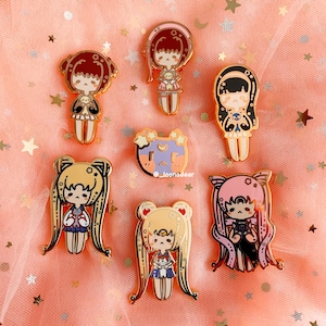 Kawaii Chibi Hard Smalto Pin - Cute Anime Pin - Card Captor Sakura - Sailor Moon - Accessori moda - Loona Dear